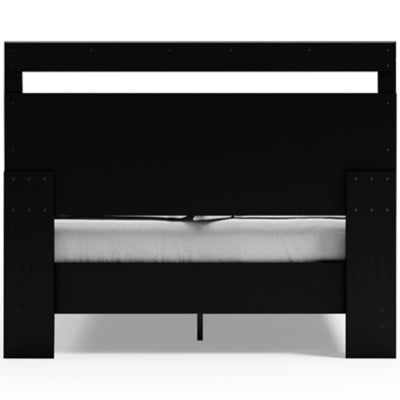 Ashley Finch Black Brown Queen Panel Platform Bed