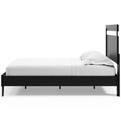 Ashley Finch Black Brown Queen Panel Platform Bed