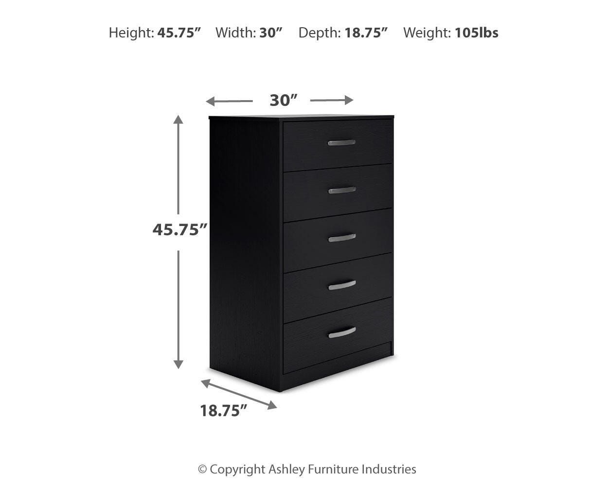 Ashley Finch Black Chest of Drawers