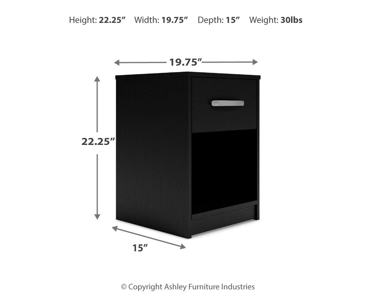 Ashley Finch Black Nightstand