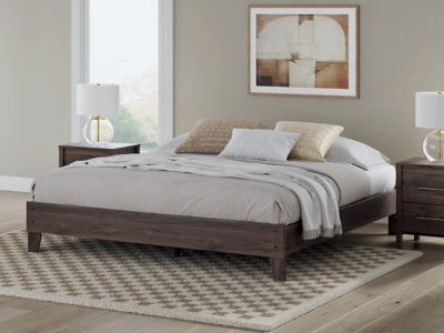 Ashley Calverson Brown King Platform Bed