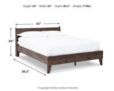 Ashley Calverson Mocha Queen Panel Platform Bed