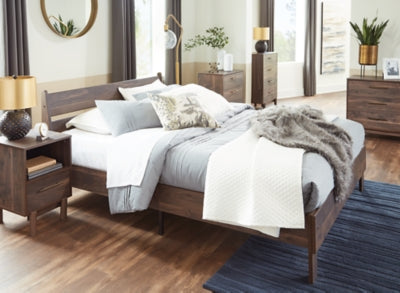 Ashley Calverson Mocha Queen Panel Platform Bed