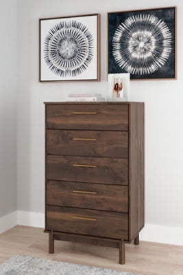 Ashley Calverson Mocha 5 Drawer Chest