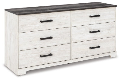 Ashley Shawburn Whitewash Charcoal Gray Dresser
