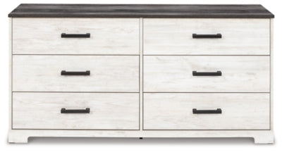 Ashley Shawburn Whitewash Charcoal Gray Dresser