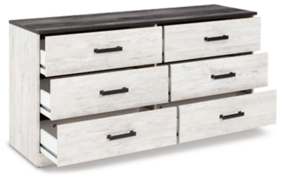 Ashley Shawburn Whitewash Charcoal Gray Dresser
