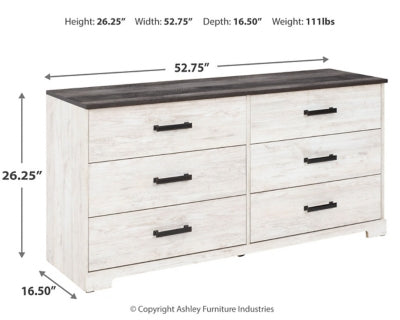 Ashley Shawburn Whitewash Charcoal Gray Dresser