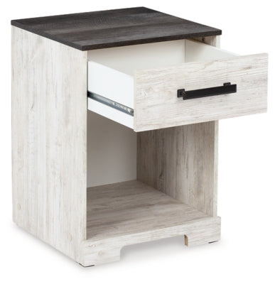 Ashley Shawburn Whitewash Charcoal Gray Nightstand
