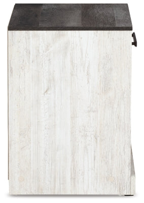 Ashley Shawburn Whitewash Charcoal Gray Nightstand