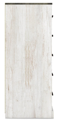 Ashley Shawburn Whitewash Charcoal Gray 5 Drawer Chest