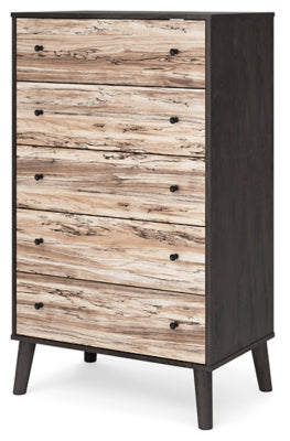 Ashley Piperton Two-Tone Brown Black 5 Drawer Chest