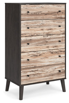 Ashley Piperton Two-Tone Brown Black 5 Drawer Chest