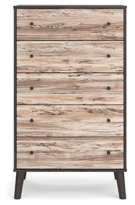 Ashley Piperton Two-Tone Brown Black 5 Drawer Chest