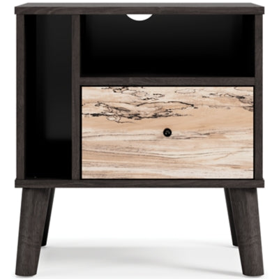 Ashley Piperton Two-tone Brown Black 1 Drawer Nightstand