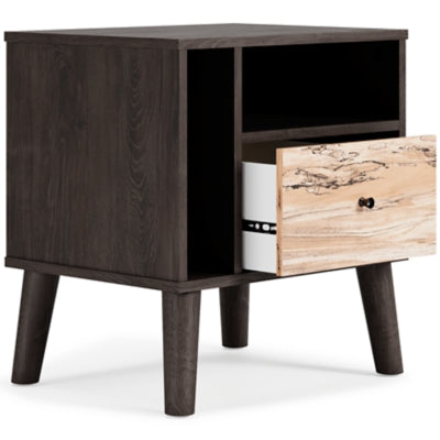 Ashley Piperton Two-tone Brown Black 1 Drawer Nightstand