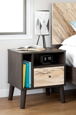 Ashley Piperton Two-tone Brown Black 1 Drawer Nightstand