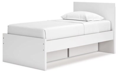 Ashley Onita White Twin Panel Platform Bed with 1 Side Storage