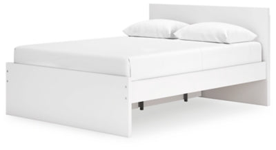 Ashley Onita White Queen Panel Platform Bed with 1 Side Storage