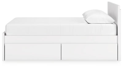 Ashley Onita White Queen Panel Platform Bed with 2 Side Storage