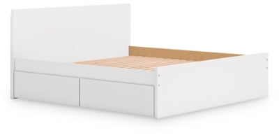 Ashley Onita White King Panel Platform Bed with Storage