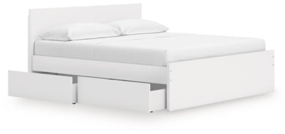 Ashley Onita White King Panel Platform Bed with Storage