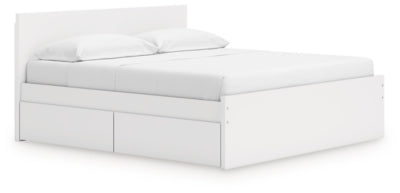 Ashley Onita White King Panel Platform Bed with Storage