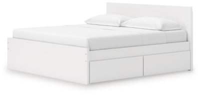 Ashley Onita White King Panel Platform Bed with 2 Side Storage