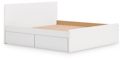 Ashley Onita White King Panel Platform Bed with 2 Side Storage