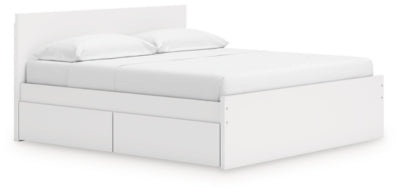 Ashley Onita White King Panel Platform Bed with 2 Side Storage