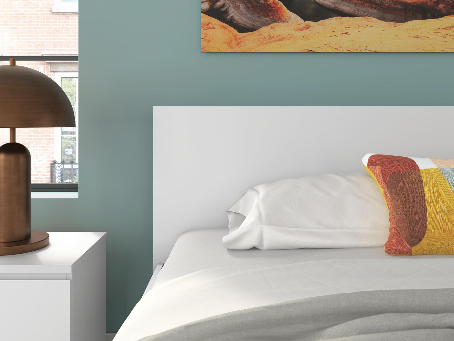 Ashley Onita White King Panel Platform Bed with 2 Side Storage