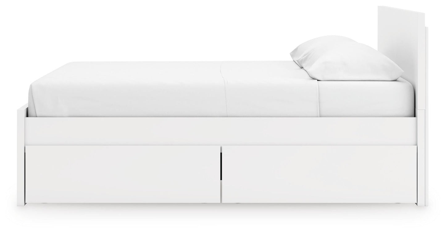 Ashley Onita White King Panel Platform Bed with 2 Side Storage