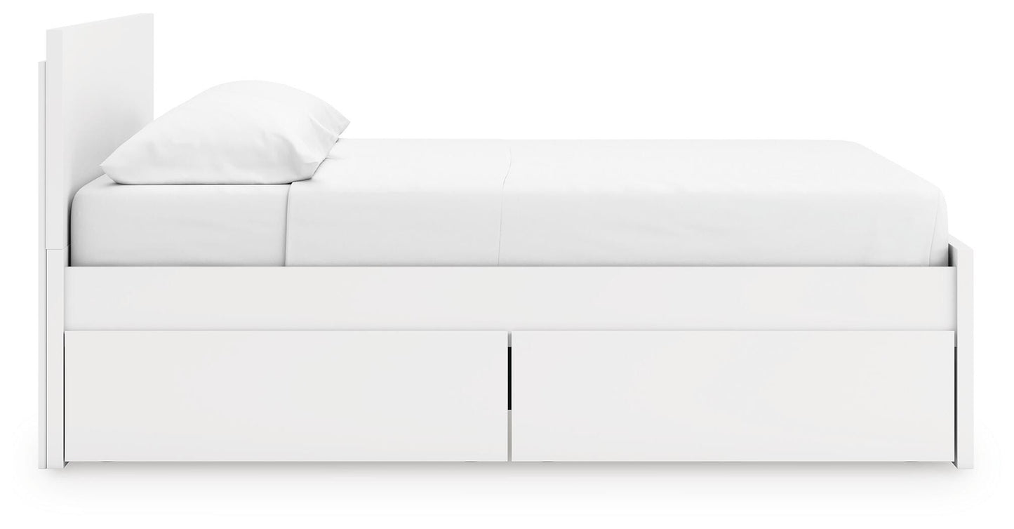 Ashley Onita White King Panel Platform Bed with 2 Side Storage