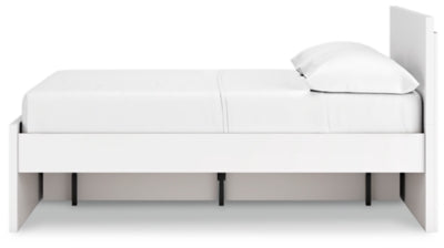 Ashley Onita White Full Panel Platform Bed with 1 Side Storage