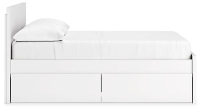 Ashley Onita White Full Panel Platform Bed with 1 Side Storage