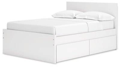 Ashley Onita White Full Panel Platform Bed with 2 Side Storage