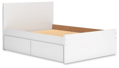 Ashley Onita White Full Panel Platform Bed with 2 Side Storage