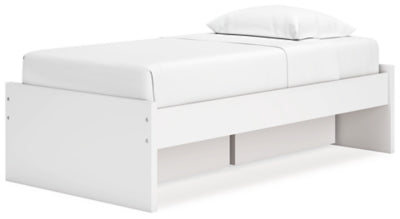 Ashley Onita White Twin Platform Bed with 1 Side Storage
