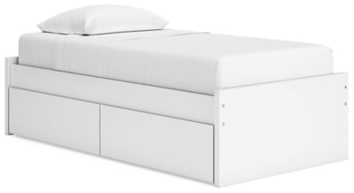 Ashley Onita White Twin Platform Bed with 1 Side Storage