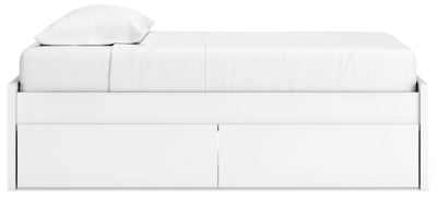 Ashley Onita White Twin Platform Bed with 1 Side Storage