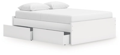 Ashley Onita White Queen Platform Bed with 1 Side Storage