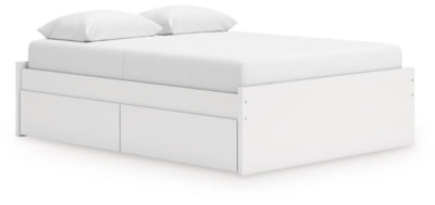 Ashley Onita White Queen Platform Bed with 1 Side Storage