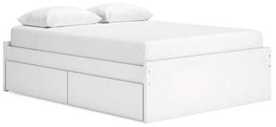 Ashley Onita White Queen Platform Bed with 2 Side Storage