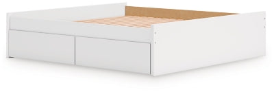 Ashley Onita White King Platform Bed with 1 Side Storage