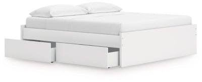 Ashley Onita White King Platform Bed with 1 Side Storage