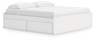 Ashley Onita White King Platform Bed with 1 Side Storage