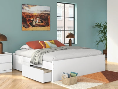Ashley Onita White King Platform Bed with 1 Side Storage