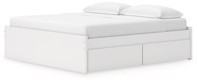 Ashley Onita White King Platform Bed with 2 Side Storage