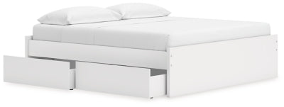 Ashley Onita White King Platform Bed with 2 Side Storage