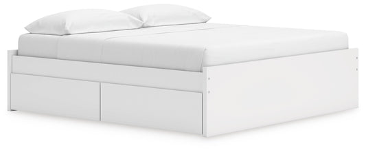 Ashley Onita White King Platform Bed with 2 Side Storage